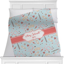 Nurse Minky Blanket - Toddler / Throw - 60"x50" - Double Sided (Personalized)