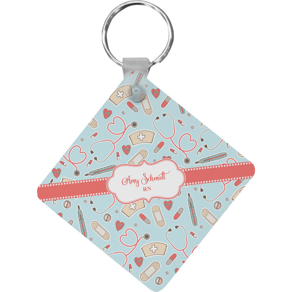 Custom Nurse Diamond Plastic Keychain w/ Name or Text