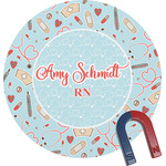 Nurse Round Fridge Magnet (Personalized)