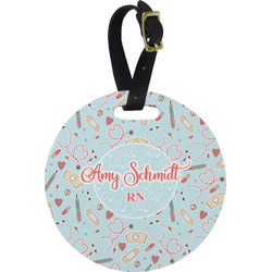 Nurse Plastic Luggage Tag - Round (Personalized)