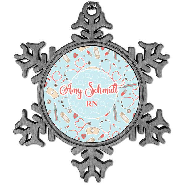 Custom Nurse Vintage Snowflake Ornament (Personalized)
