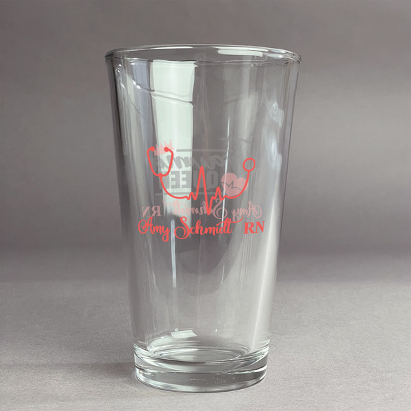 Custom Nurse Pint Glass - Full Color Logo (Personalized)