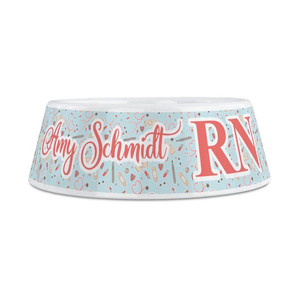 Nurse Plastic Dog Bowls - Medium - FRONT