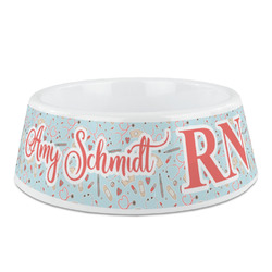 Nurse Plastic Dog Bowl - Medium (Personalized)