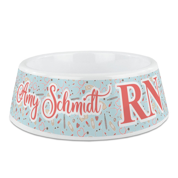 Custom Nurse Plastic Dog Bowl - Medium (Personalized)