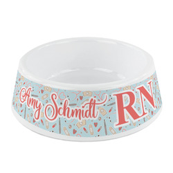 Nurse Plastic Dog Bowl - Small (Personalized)