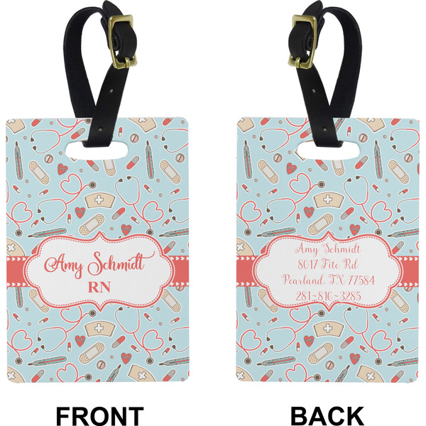 Nurse Rectangle Luggage Tag (Front + Back)