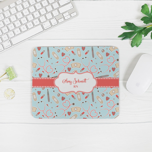 Nurse Rectangular Mouse Pad - LIFESTYLE 2