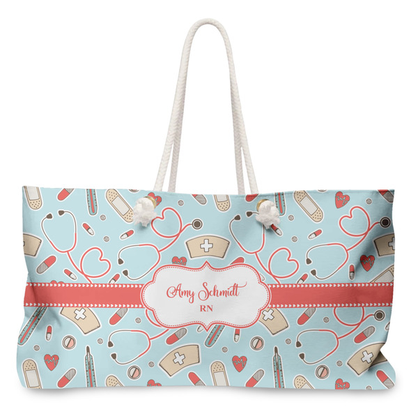Custom Nurse Large Tote Bag with Rope Handles (Personalized)