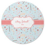 Nurse Round Rubber Backed Coaster (Personalized)