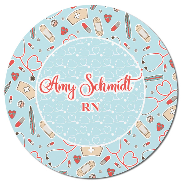 Nurse Round Fridge Magnet - FRONT