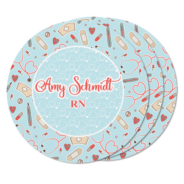 Nurse Round Fridge Magnet - THREE