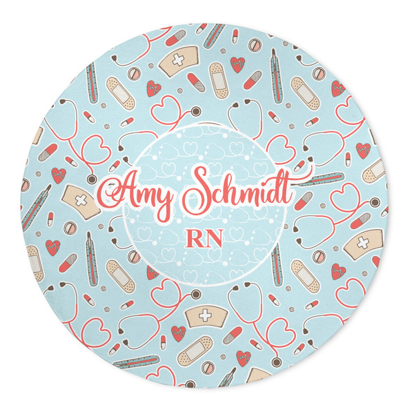 Custom Nurse 5' Round Indoor Area Rug (Personalized)