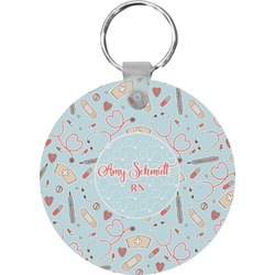 Nurse Round Plastic Keychain (Personalized)