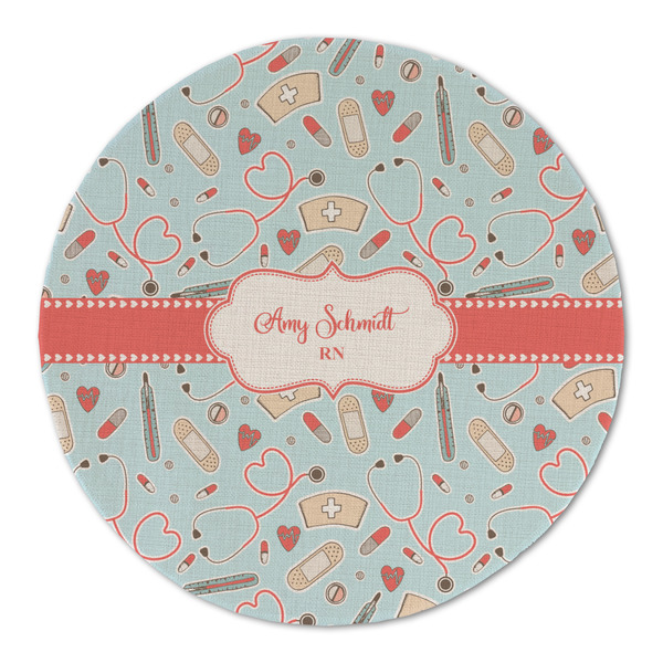 Nurse Round Linen Placemats - FRONT (Double Sided)