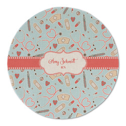 Nurse Round Linen Placemat - Single Sided (Personalized)