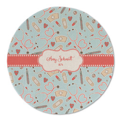 Nurse Round Linen Placemat (Personalized)