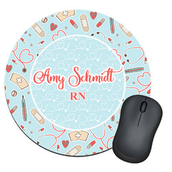 Nurse Round Mouse Pad (Personalized)