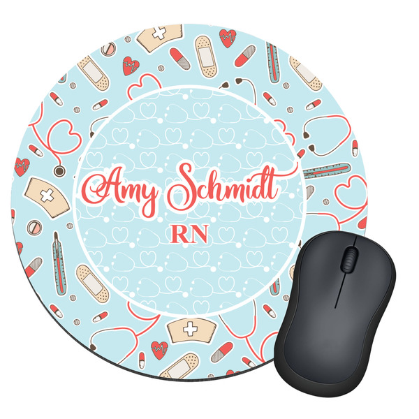 Custom Nurse Round Mouse Pad (Personalized)