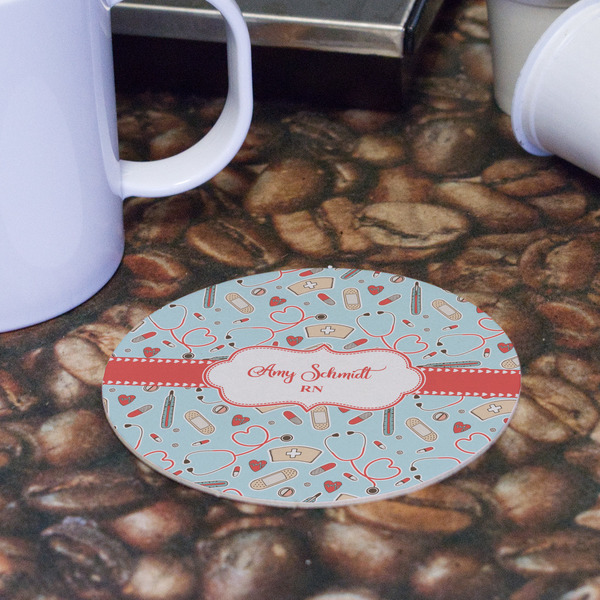 Nurse Round Paper Coaster - Front