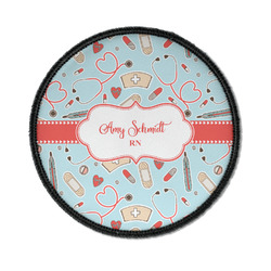 Nurse Iron On Round Patch w/ Name or Text