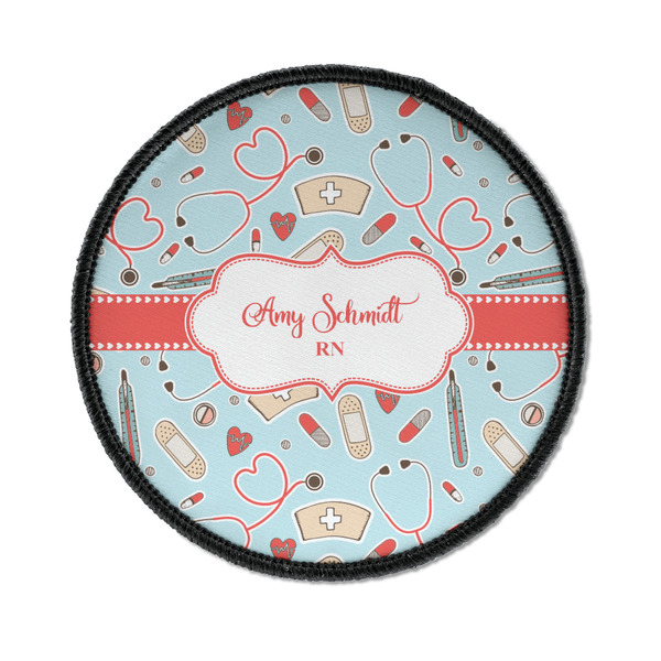 Custom Nurse Iron On Round Patch w/ Name or Text
