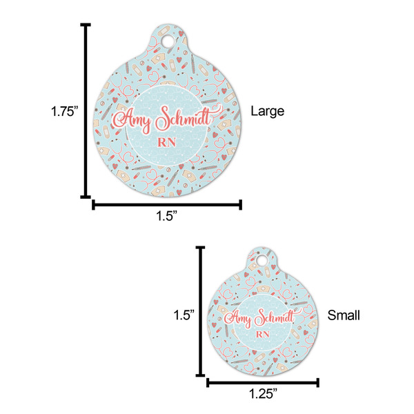 Nurse Round Pet ID Tag - Large - Comparison Scale