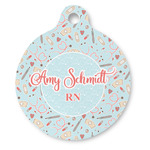 Nurse Round Pet ID Tag - Large (Personalized)