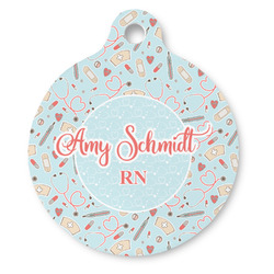 Nurse Round Pet ID Tag - Large (Personalized)