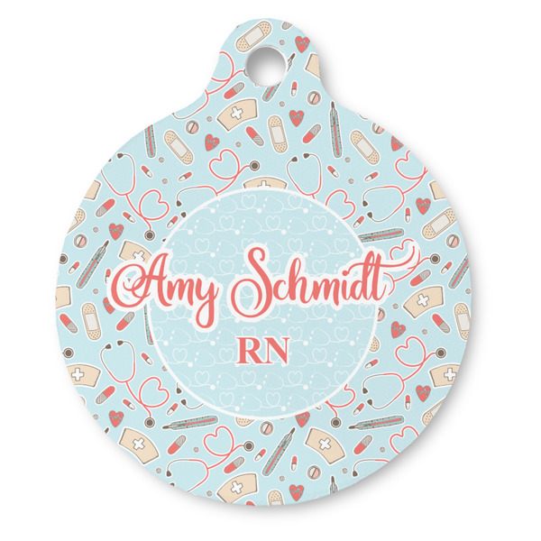 Custom Nurse Round Pet ID Tag - Large (Personalized)