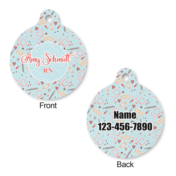 Nurse Round Pet Tag - Front & Back