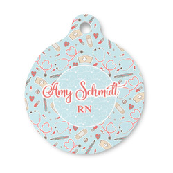 Nurse Round Pet ID Tag - Small (Personalized)