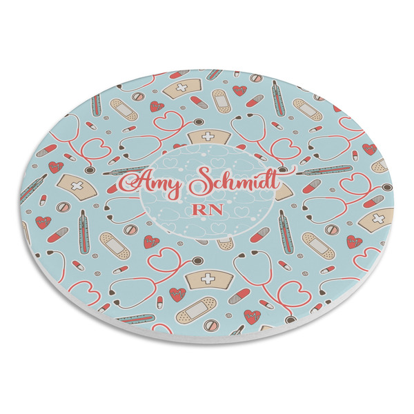 Nurse Round Stone Trivet - Angle View