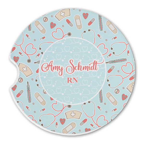 Custom Nurse Sandstone Car Coaster - Single (Personalized)