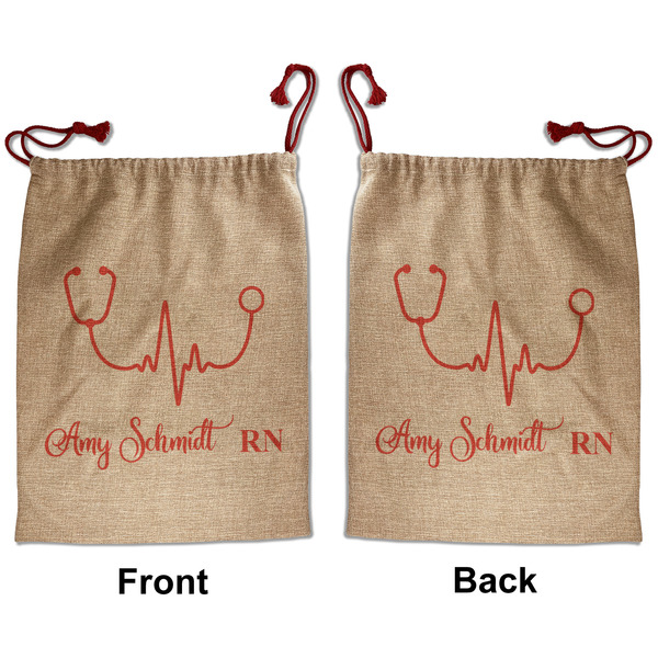 Custom Nurse Santa Sack - Front & Back (Personalized)