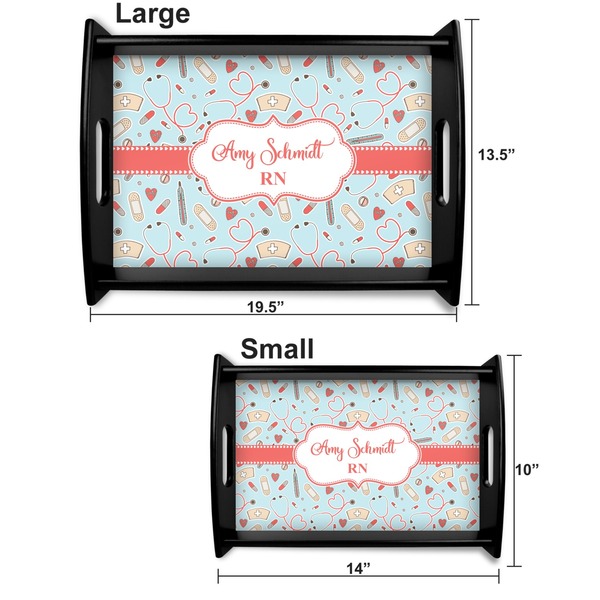 Nurse Serving Tray Black Sizes