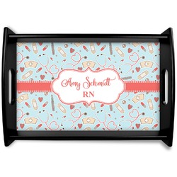 Nurse Black Wooden Tray - Small (Personalized)