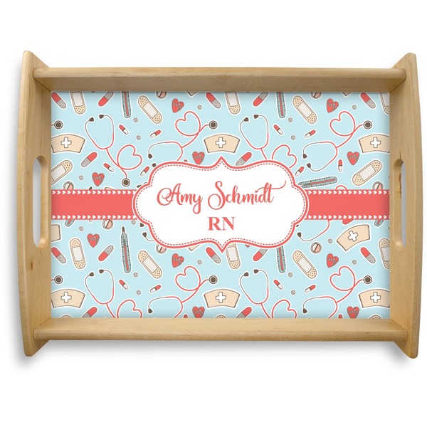 Custom Nurse Natural Wooden Tray - Large (Personalized)