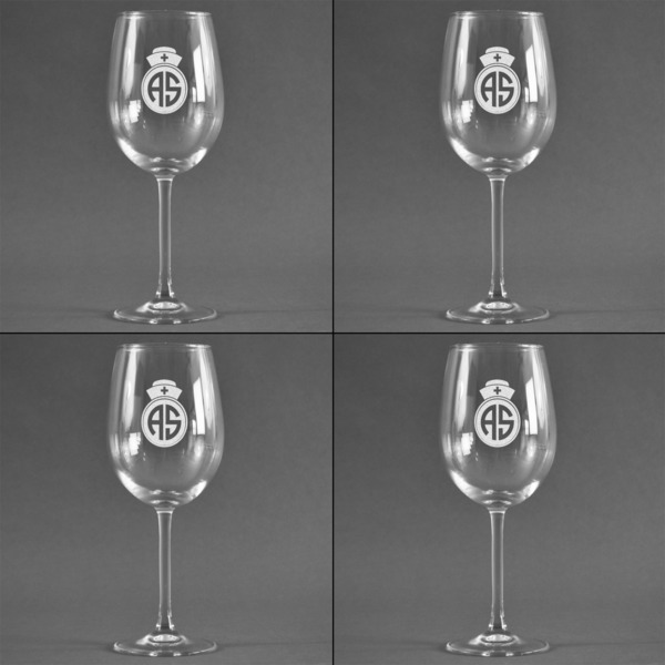 Nurse Set of Four Personalized Wineglasses (Approval)