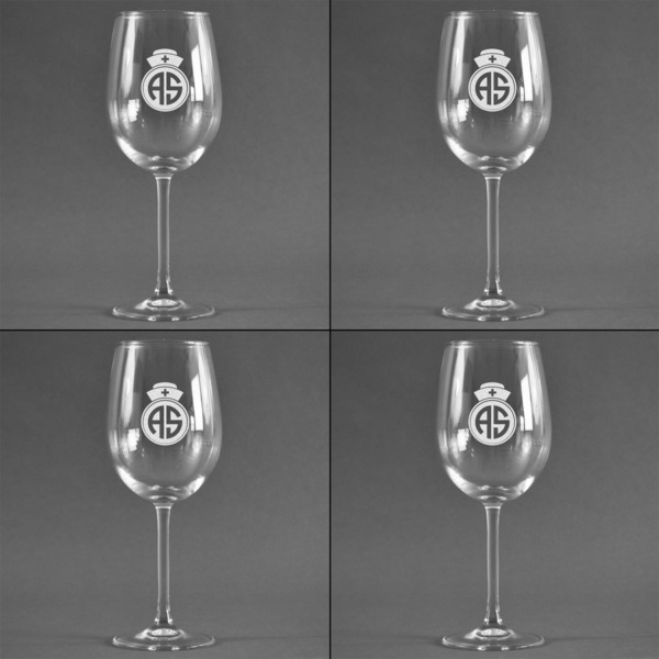 Nurse Set of Four Personalized Wineglasses (Approval)