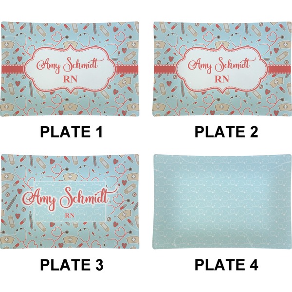 Nurse Set of Rectangular Appetizer / Dessert Plates (Approval)