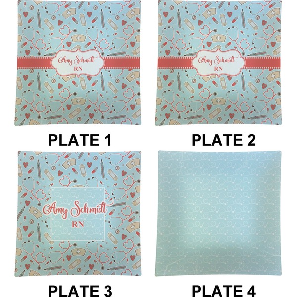 Nurse Set of Square Dinner Plates (Approval)