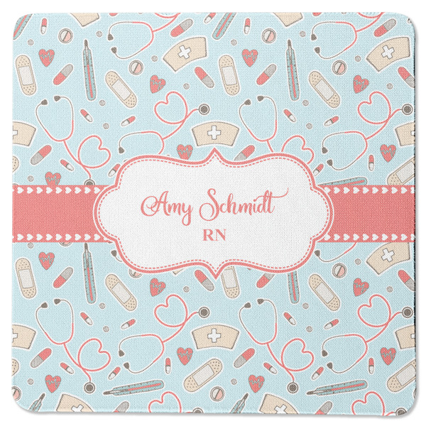 Custom Nurse Square Rubber Backed Coaster (Personalized)