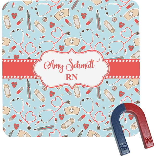 Custom Nurse Square Fridge Magnet (Personalized)