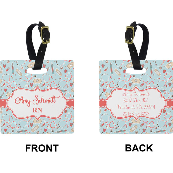 Nurse Square Luggage Tag (Front + Back)