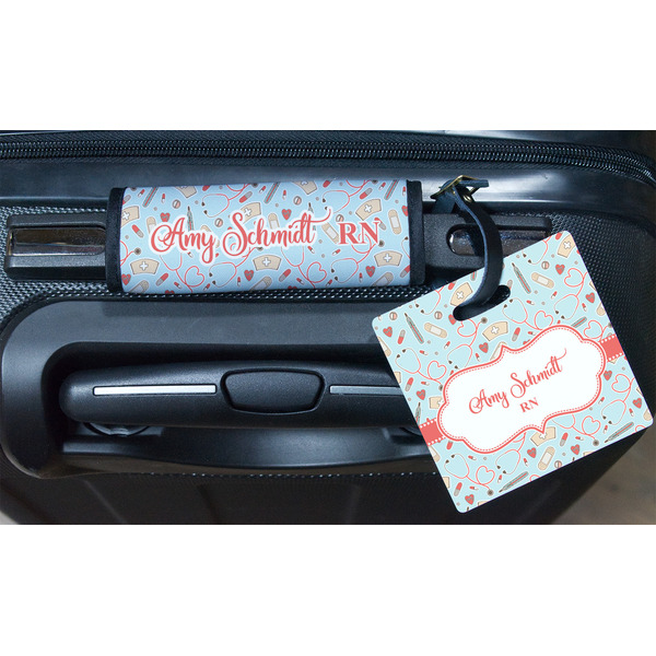 Nurse Square Luggage Tag & Handle Wrap - In Context
