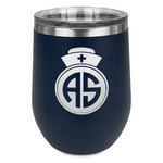 Nurse Stemless Stainless Steel Wine Tumbler - Navy - Double Sided (Personalized)