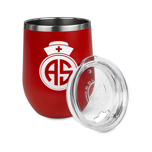 Nurse Stainless Wine Tumblers - Red - Double Sided - Alt View