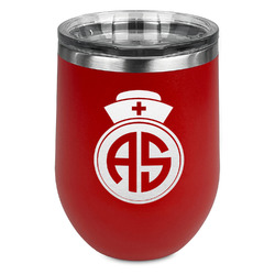Nurse Stemless Stainless Steel Wine Tumbler - Red - Double Sided (Personalized)
