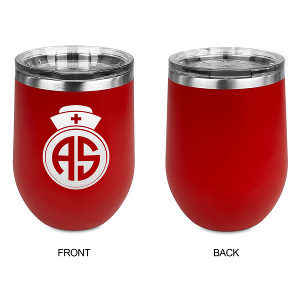 Nurse Stainless Wine Tumblers - Red - Single Sided - Approval
